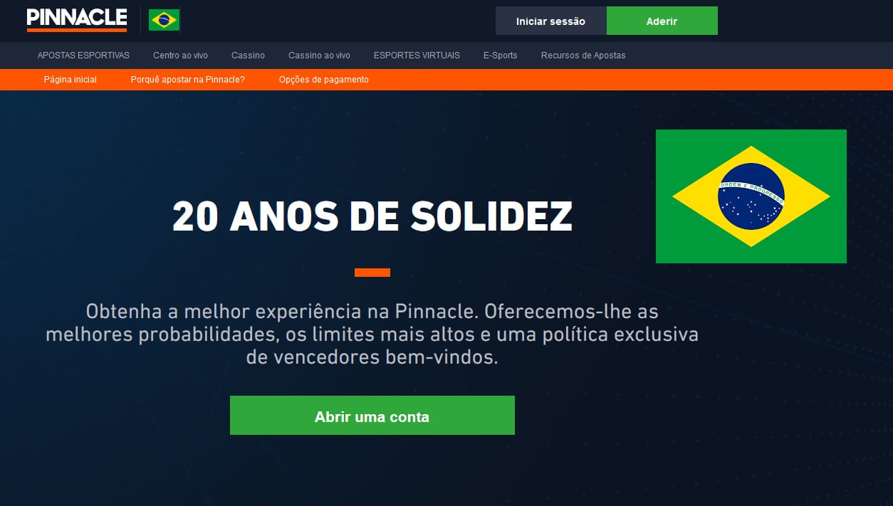 Pinnacle Brasil, Cadastro, Marcados, Saques e Depósitos